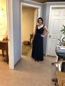 Formal-Long-Layered-Sleeveless-Bridesmaid-Bridal-Navy-Dress-Gown-Final-Fit-Check--Altered-Alteration-Fitted-Tailored-Design-Ready-Customer-Delivery-Back