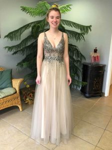 Beaded-Top-Lined-Tulle- Long -Skirt-Gorgeous-silver-gold-Side-Slit-Skirt-Prom-Party-Dress-Beaded-Sequined-Altered-Alteration-Fitted-Tailored-Design-Ready-Customer-Delivery
