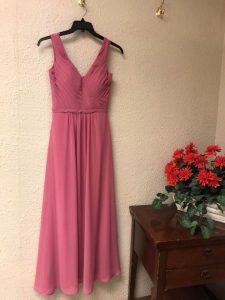 Formal-Gown-Formal-Dress-Pink-Bridesmaid-V-Neck-Strapped-Altered-Alteration-Fitted-Tailored-Design-Ready-Customer-Delivery-Hung-Hanger